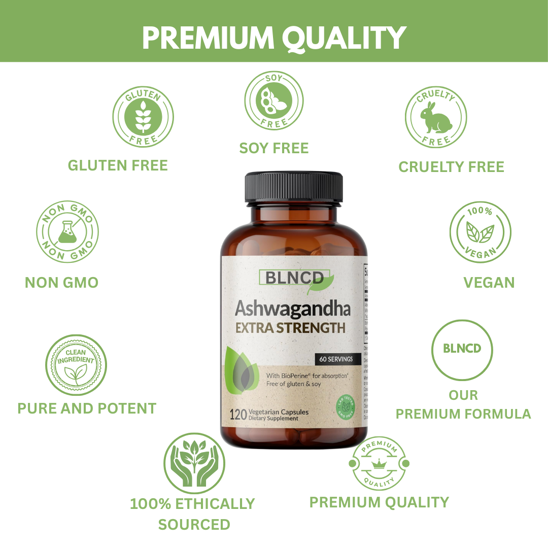 BLNCD  Ashwagandha 120 Vegetarian Capsules