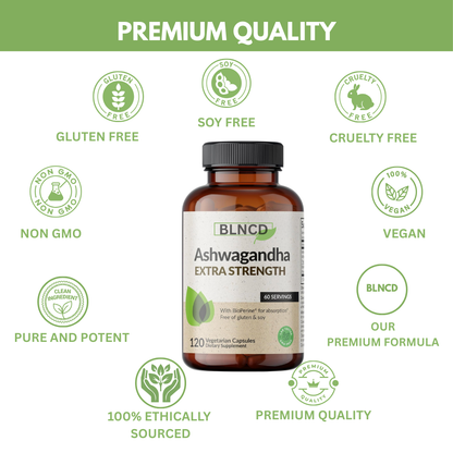 BLNCD  Ashwagandha 120 Vegetarian Capsules