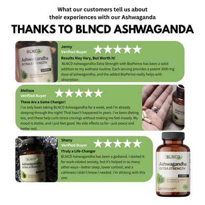 BLNCD  Ashwagandha 120 Vegetarian Capsules